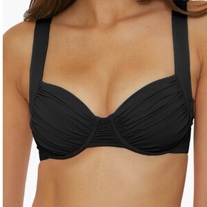 Becca Bikini Top Black Underwire Padded Swimsuit Top NWT Medium